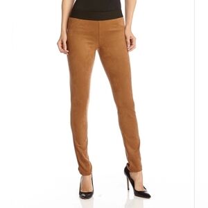 Karen Kane L72527 Almond Brown Faux Suede Stretch Leggings Pants